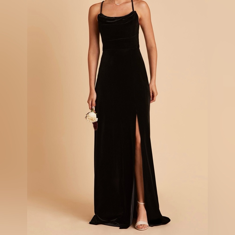 Birdy Gray Black Velvet Bridesmaid Dress
